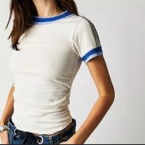 Free People X We The Free Sporty Mix T-shirt in Nilla Cream